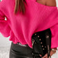 Women's Hoodies Long Sleeve Patchwork Braid Hollow Out Fashion Streetwear Solid Color