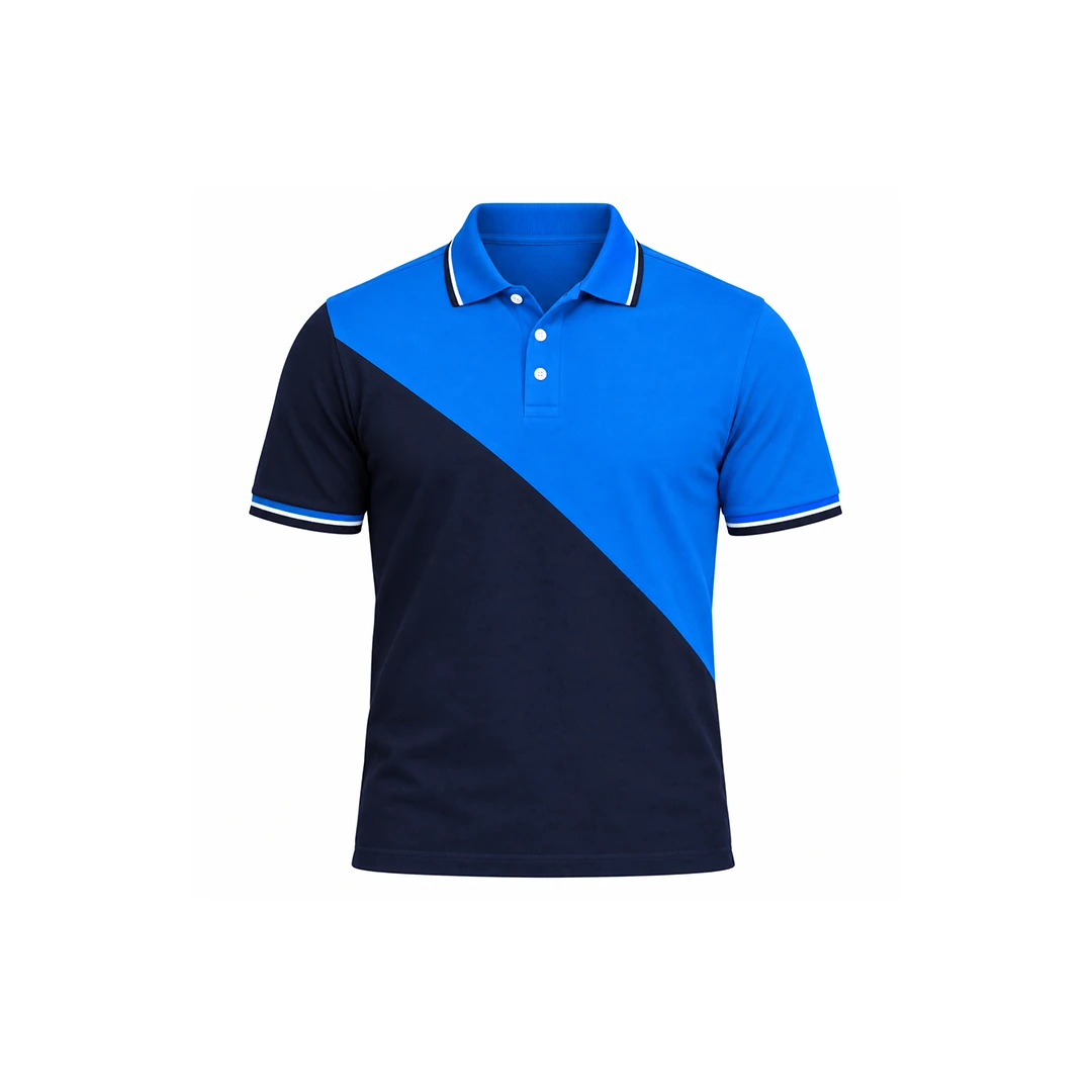 Diagonal Panel Polo T-Shirt